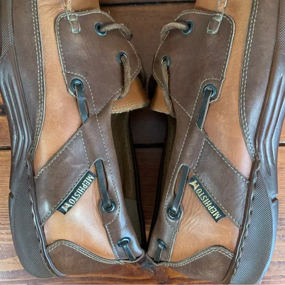 Mephisto Spinnaker Men's Two-Tone Brown Low Top Boat Shoe Size 10 1/2