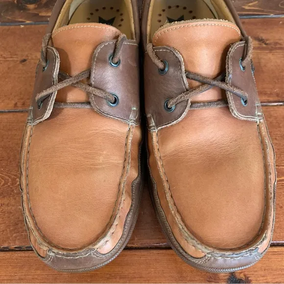 Mephisto Spinnaker Men's Two-Tone Brown Low Top Boat Shoe Size 10 1/2