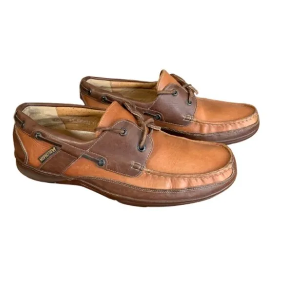 Mephisto Spinnaker Men's Two-Tone Brown Low Top Boat Shoe Size 10 1/2