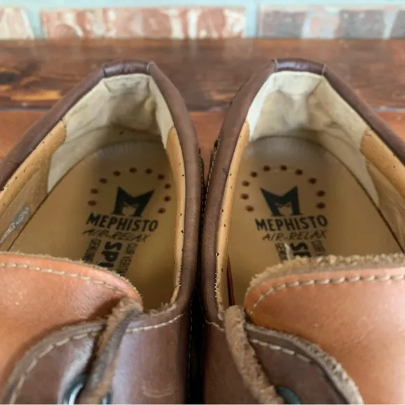 Mephisto Spinnaker Men's Two-Tone Brown Low Top Boat Shoe Size 10 1/2