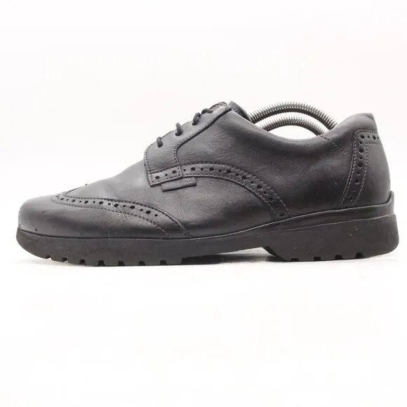 Mephisto Wingtip Men's Size 8.5 Brogue Derby Dress Oxford Black Leather Shoes