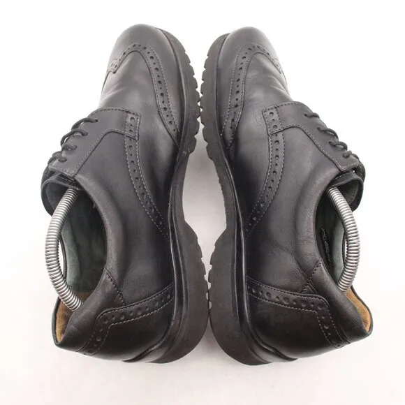 Mephisto Wingtip Men's Size 8.5 Brogue Derby Dress Oxford Black Leather Shoes