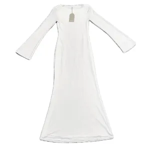 MESHKI Tarna Slinky Mermaid Maxi Dress Bell Sleeves Ivory White Cream Women’s M