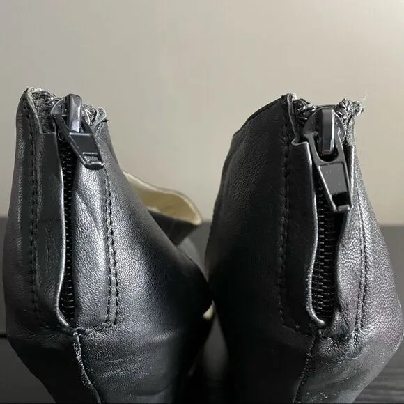 Messeca New York Cecilia Black Leather Platform Wedges. 9.5