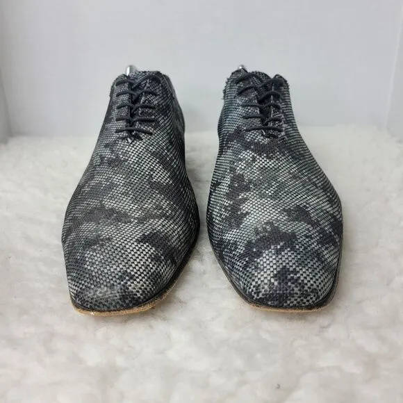 Messico Men's Size 9.5 Oxford Derby  Gray  Leather Camo Shoes