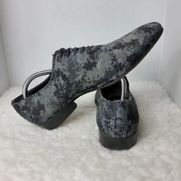 Messico Men's Size 9.5 Oxford Derby  Gray  Leather Camo Shoes