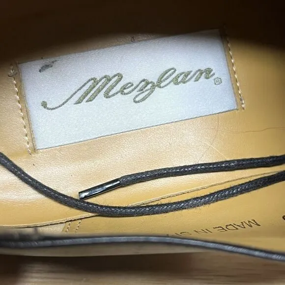 Mezlan Black Leather Oxford Derby Lace Up Shoes Men Size 10.5 M Made In Spain