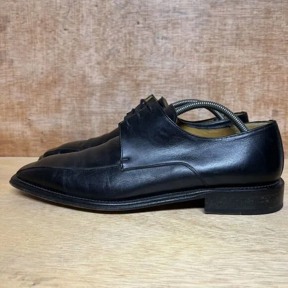 Mezlan Black Leather Oxford Derby Lace Up Shoes Men Size 10.5 M Made In Spain
