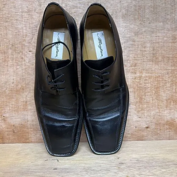 Mezlan Black Leather Oxford Derby Lace Up Shoes Men Size 10.5 M Made In Spain