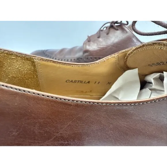 Mezlan Castilla Men’s Brown Leather Derby Dress Shoes Sz 11 Made in Spain