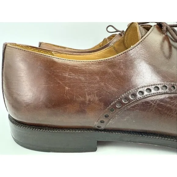 Mezlan Castilla Men’s Brown Leather Derby Dress Shoes Sz 11 Made in Spain