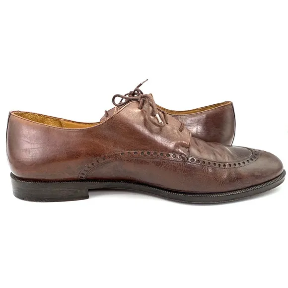 Mezlan Castilla Men’s Brown Leather Derby Dress Shoes Sz 11 Made in Spain