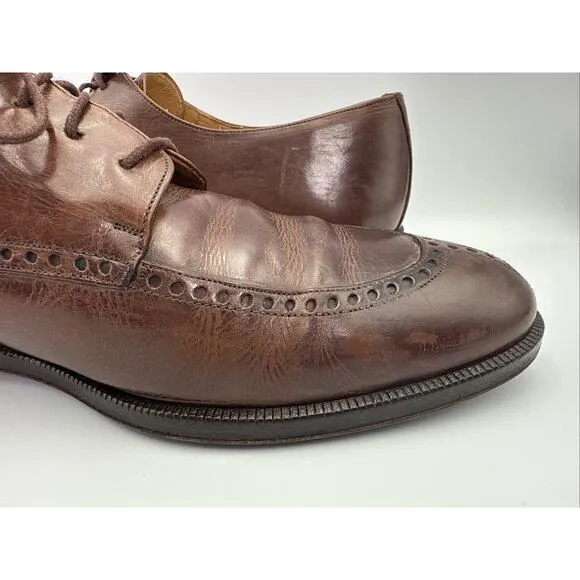 Mezlan Castilla Men’s Brown Leather Derby Dress Shoes Sz 11 Made in Spain