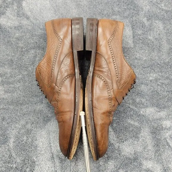 MEZLAN Genuine Ostrich Dress Shoes Mens 13M Derby Loafer brown lace-up oxford