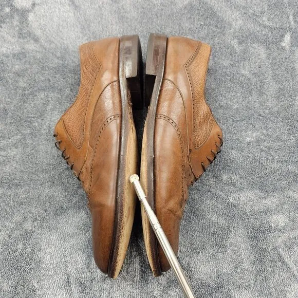 MEZLAN Genuine Ostrich Dress Shoes Mens 13M Derby Loafer brown lace-up oxford
