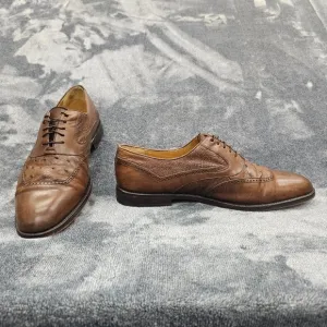 MEZLAN Genuine Ostrich Dress Shoes Mens 13M Derby Loafer brown lace-up oxford