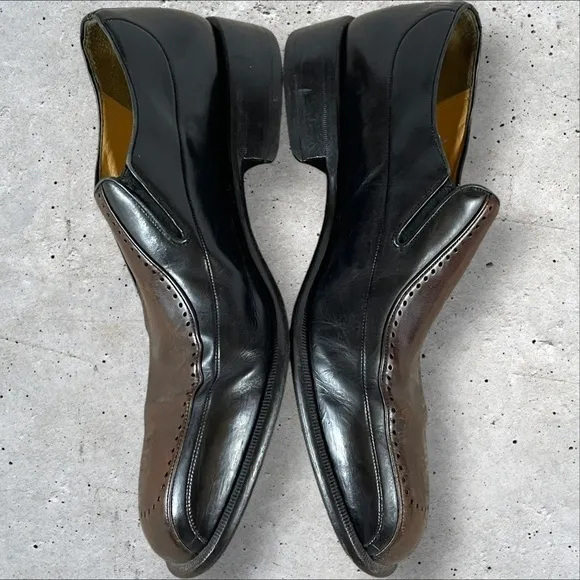 Mezlan Shoes Loafers Men’s Size 8.5 Black Brown Two Tone Slip On
