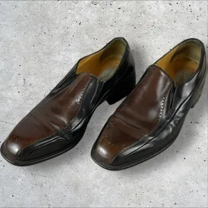 Mezlan Shoes Loafers Men’s Size 8.5 Black Brown Two Tone Slip On