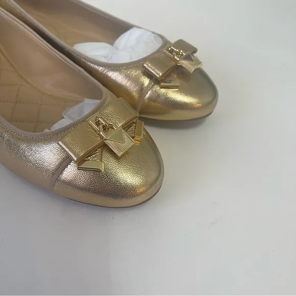 Michael Kors Alice Ballet Flats In Metallic Gold Color - Size 8.5 - New In Box