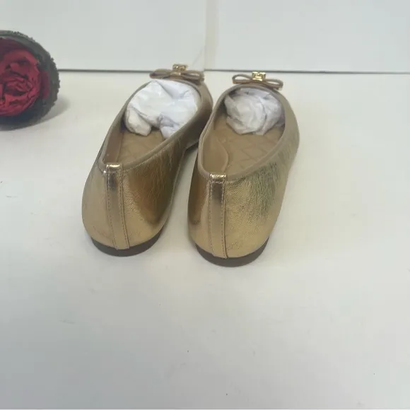 Michael Kors Alice Ballet Flats In Metallic Gold Color - Size 8.5 - New In Box