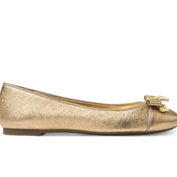 Michael Kors Alice Ballet Flats In Metallic Gold Color - Size 8.5 - New In Box