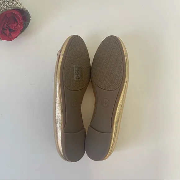 Michael Kors Alice Ballet Flats In Metallic Gold Color - Size 8.5 - New In Box