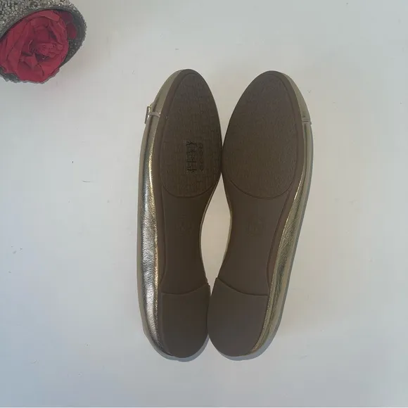 Michael Kors Alice Ballet Flats In Metallic Gold Color - Size 8.5 - New In Box