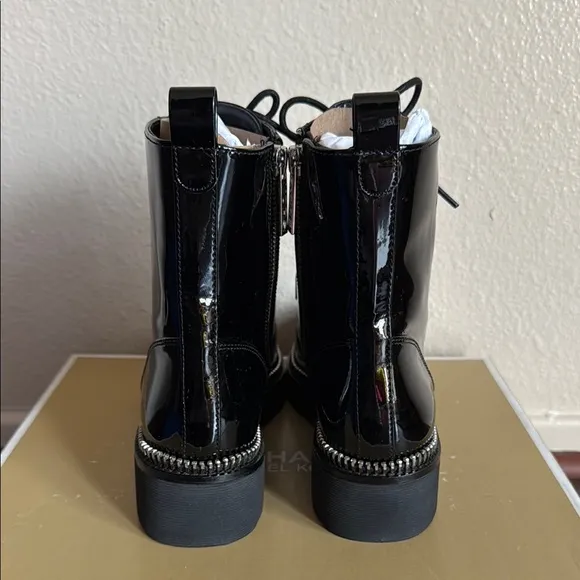 Michael Kors Black Haskell Platform Combat Boots