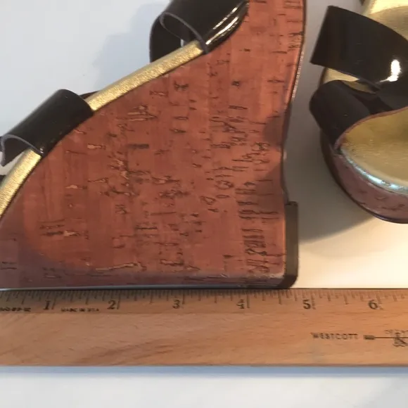 Michael Kors Brown Patent Leather Wedges Size 7