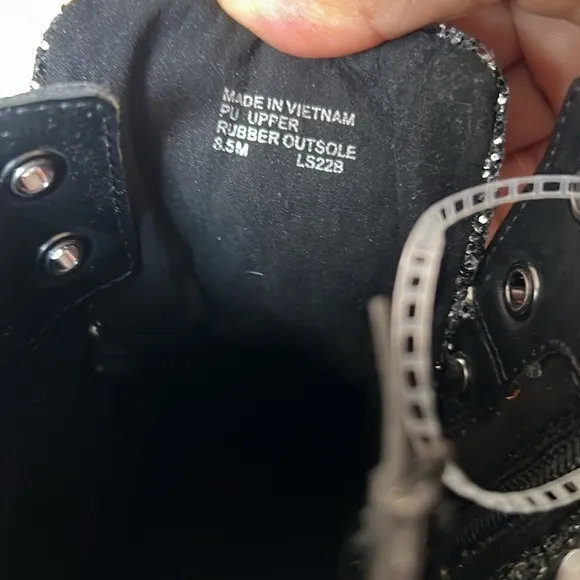 Michael Kors Glitter  NEW combat Boots, size 8.5 , runs a little roomy