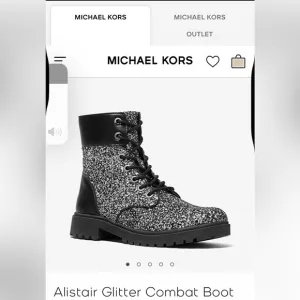Michael Kors Glitter  NEW combat Boots, size 8.5 , runs a little roomy