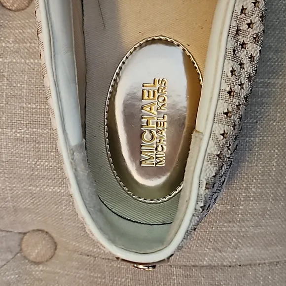 Michael Kors Keaton Gold Spacecore Mesh Flats Cutout Stars Quiet Luxury …