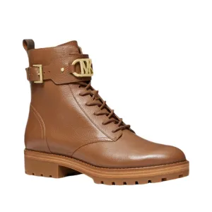 Michael Kors Kincaid Leather Combat Boot Lace Up Bootie Luggage 5/5.5/6/7/7.5Nib