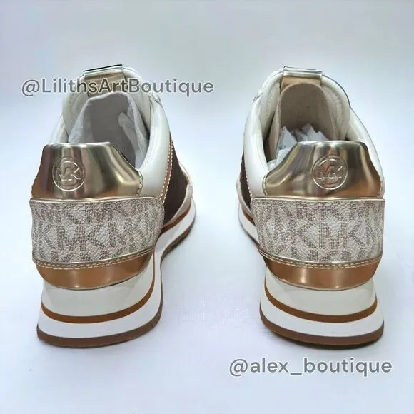 Michael Kors Maddy Two-Tone Logo Trainer Shoes(F008) - Size 5.5 for Women