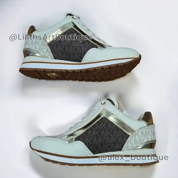 Michael Kors Maddy Two-Tone Logo Trainer Shoes(F008) - Size 5.5 for Women