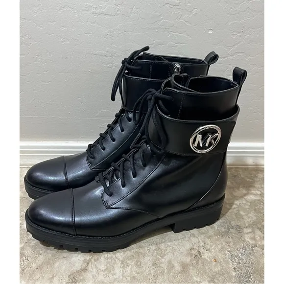 Michael Kors Tatum leather combat boots 11