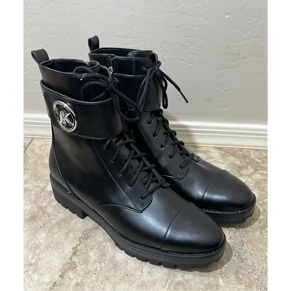 Michael Kors Tatum leather combat boots 11