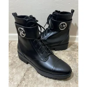 Michael Kors Tatum leather combat boots 11