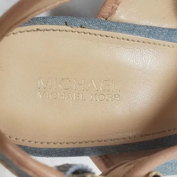 MICHAEL Michael Kors Gillian Washed Denim Wedges