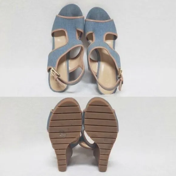 MICHAEL Michael Kors Gillian Washed Denim Wedges