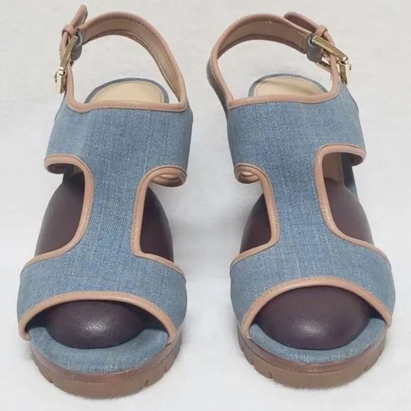 MICHAEL Michael Kors Gillian Washed Denim Wedges