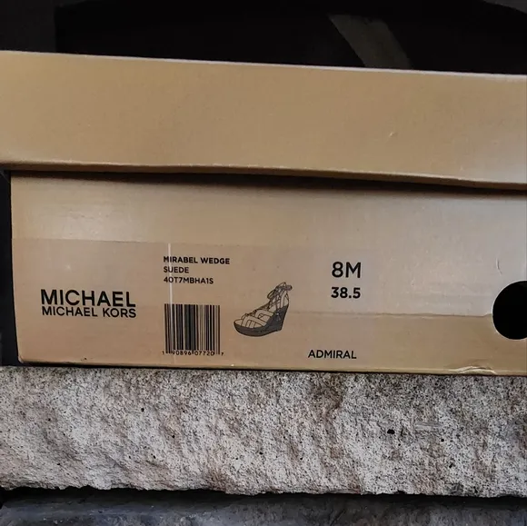 Michael Michael Kors Mirabel  Suede Admiral Wedge. BNIB. Size 8