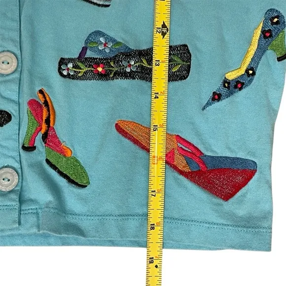 Michael Simon Vintage Jacket Y2K Blue w/ Embroidered Shoes Women’s Size Small