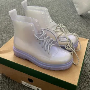 Mini Melissa irridecent combat boots. Never worn!