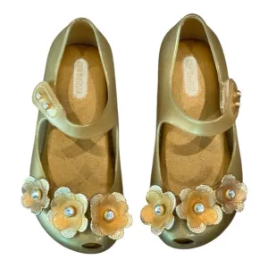 Mini Melissa Ultragirl gold flowers shoes