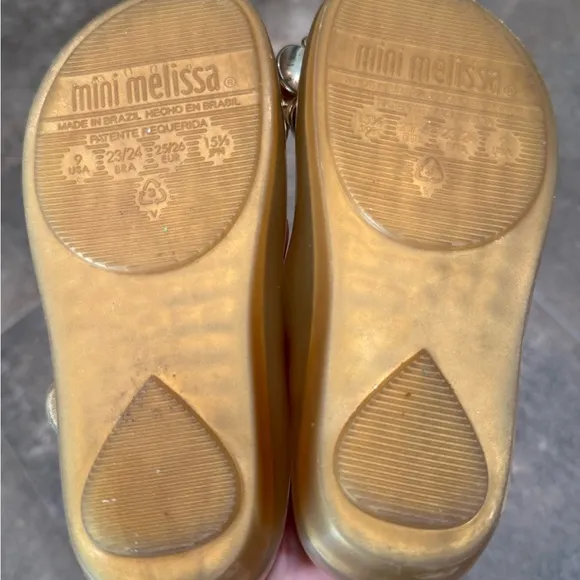 Mini Melissa Ultragirl gold flowers shoes