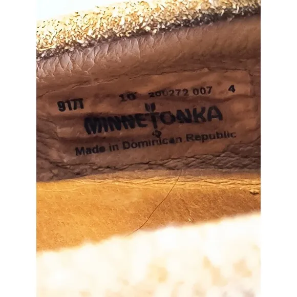 Minnetonka  Men 10 Ladies 11.5 Laced Moccasins Brown All Leather Driving Sole