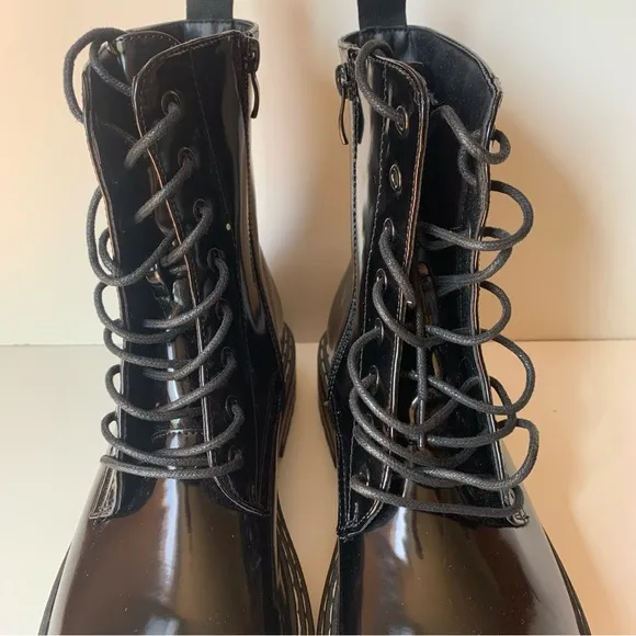 Misguided Women’s Black Combat Boots Lace Up  Size 9