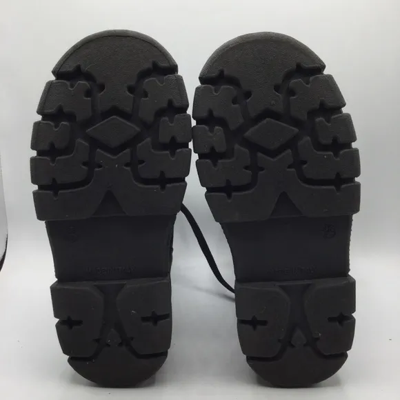 Miss Selfridge Adele Black PU Chunky Platform Combat Punk Goth Boots Lace Up
