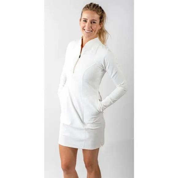 Mission Outdoor All Day Dress Ribbed Coverup Quick Dry Pockets White Size Medium
